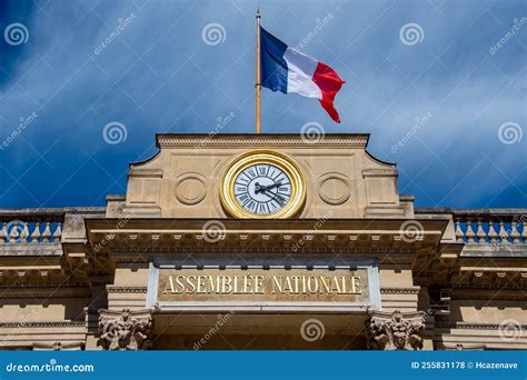 Detail of the Facade of the French National Assembly Building, Paris, France Editorial Stock ...