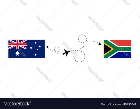 Flight and travel from australia to south africa Vector Image