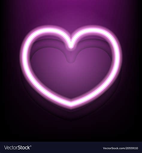 Neon heart on dark pink background Royalty Free Vector Image