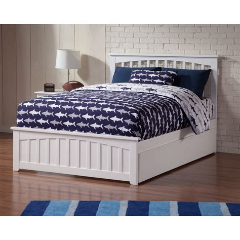 Atlantic Furniture Mission White Full-size Platform Bed with Twin-size Trundle Bed - Walmart.com ...