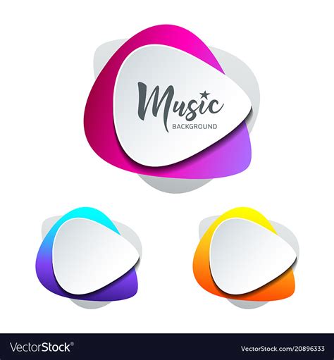 White paper shape guitar pick colorful Royalty Free Vector