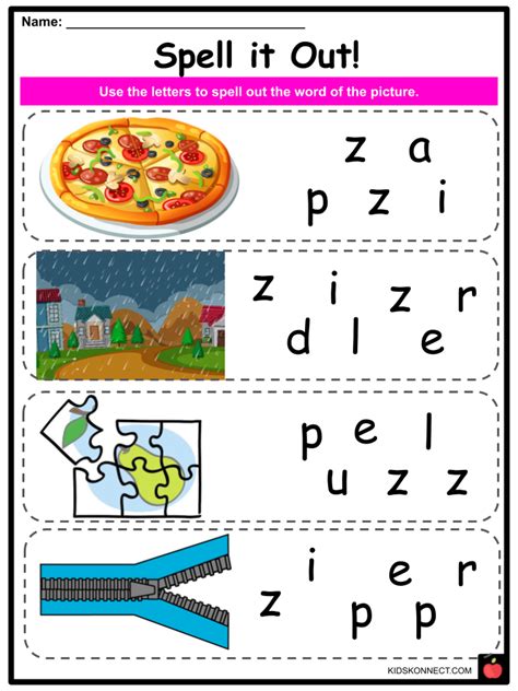 Phonics ‘ZZ’ and 'Z' Sound Worksheets & Activities | KidsKonnect