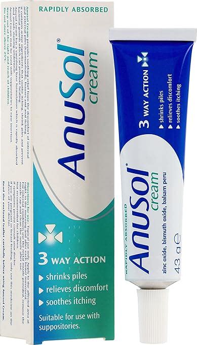 Amazon.com: Anusol Haemorrhoids (Piles) Treatment Cream - 43g : Health & Household