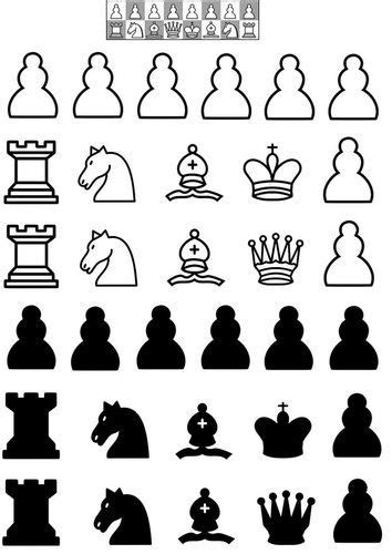 Coloring page chess pieces | Chess pieces, Chess board, Chess