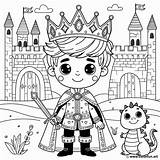 Coloring Page Of A prince With crown Download Or Print For Free sketch template