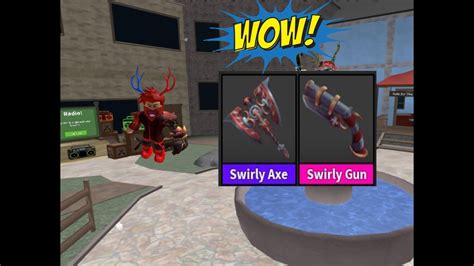 MM2 swirly axe and swirly gun Roblox - YouTube