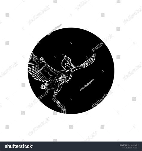 Black Silhouette Flying Great Blue Heron Stock Vector (Royalty Free) 2123287082