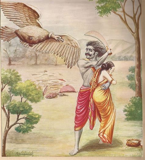 JATAYU ATTACKED: Jatayu, the king of the vultures, saw Sita carried ...