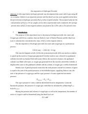 Decomposition of H2O2.docx - Decomposition of Hydrogen Peroxide ...