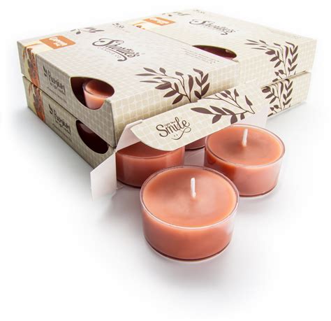 Cinnamon Bark Tealight Candles Bulk Pack (24 Brown Highly Scented Tea Lights) - Made With ...