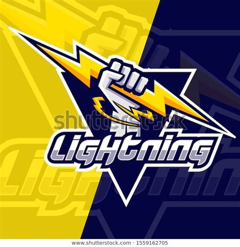 Lightning Hand Esport Logo Design Stock Vector (Royalty Free) 1559162705 | Shutterstock ...