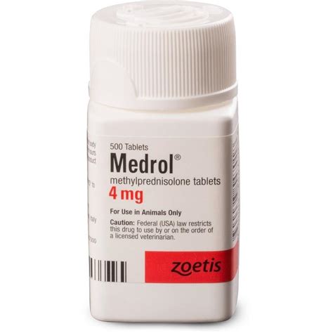 Medrol (Methylprednisolone) Tablet, 4 mg | Allivet