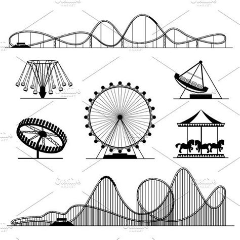 Amusement ride | Roller coaster drawing, Ride drawing, Roller coaster