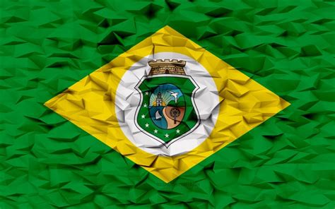 Download Flag of Ceara, 4k, states of Brazil, 3d polygon background ...