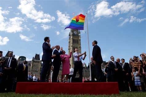 Canadian Prime Minister Justin Trudeau raises LGBTQ flag on Parliament Hill in Ottawa | IBTimes UK