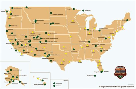 National Parks Map - Here are the National Parks in the USA