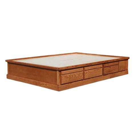 OD-O-C328-EK - Contemporary Oak Pedestal Bed with 6 Drawers - E King Size