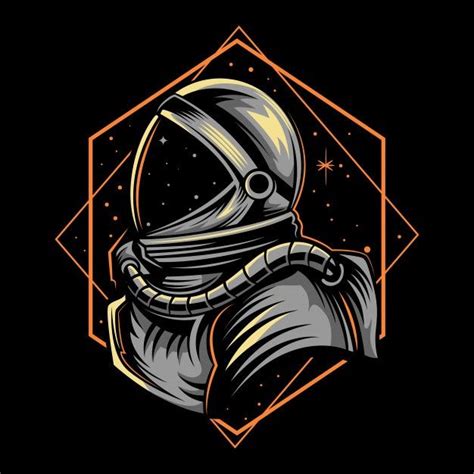 Astronaut Illustration With Geometry Dark | Astronaut illustration, Space artwork, Space drawings