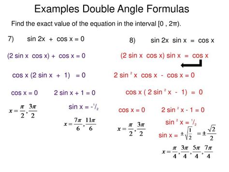 Double Angle Trig Identities - With Formulas and Examples