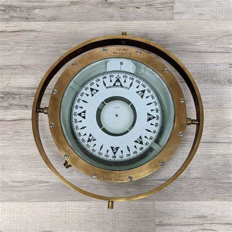 Antique Brass Bergen Magnetic Compass - Big Ship Salvage