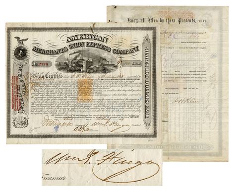 Lot Detail - American Express Stock Signed by William Fargo of Wells Fargo Co.