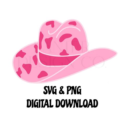 Cowboy Hat SVG, PNG, Cowgirl, Pink, Cow Print, Digital, Sublimation Design, Download, Commercial ...