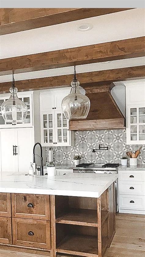 Modern Rustic Kitchen White Cabinets