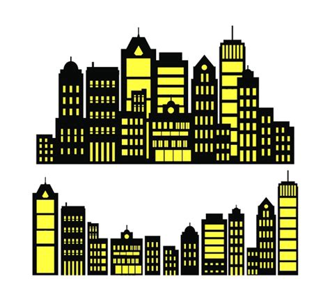 City Buildings Silhouette 5.12.75 Feet City Buildings Clipart Silhouette Transparent Background ...