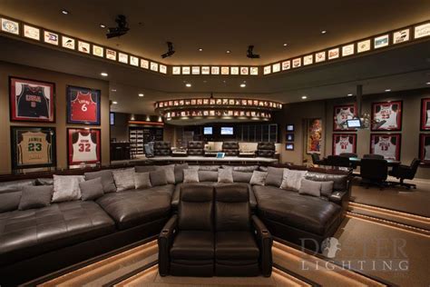 man cave. I would not be opposed to this, watching football in this ...