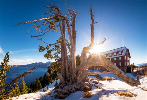 Snowy Sunrise at Crater Lake National Park - Travel Caffeine