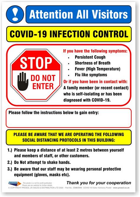 COVID-19 Infection Control Poster UPGRADE (3mm Polymer Panel) - Prosol