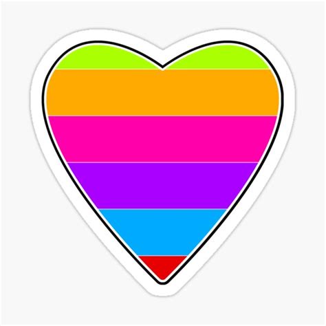 "'80s Neon Rainbow Heart " Sticker for Sale by TNTs | Redbubble