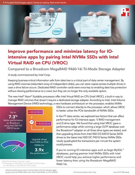 Improve performance and minimize latency for IO- intensive apps by pairing Intel NVMe SSDs with ...