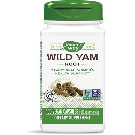 Nature's Way Wild Yam Root -- 700 mg per 2-Capsule Serving - 100 Vegan ...