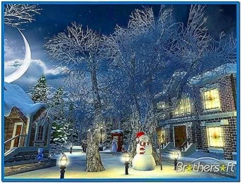 Snow village 3d screensaver - Download free