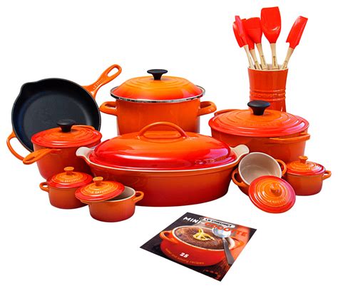 Le Creuset 24 Piece Starter Cookware Set With French Oven - Traditional ...