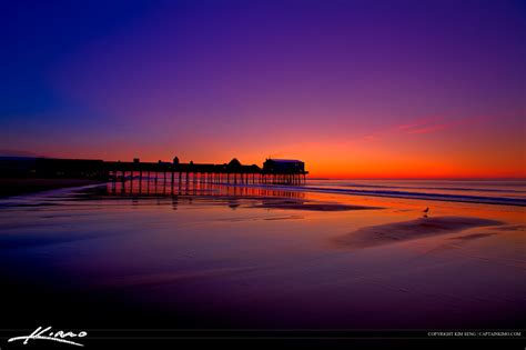 The Pier at Old Orchard Beach Maine Before Sunrise | Royal Stock Photo