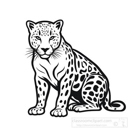 Animal Outline Clipart-jaguar 3 black outline clip art