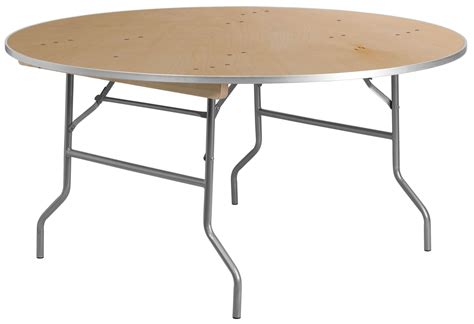 60" Round Heavy Duty Birchwood Folding Banquet Table from Renegade | Coleman Furniture