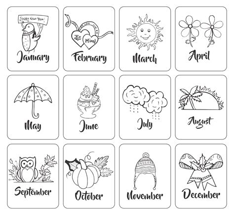 Months Of The Year Chart - 10 Free PDF Printables | Printablee | Months in a year, Coloring ...