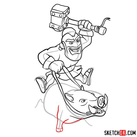 How to Draw Hog Rider from Clash of Clans in 16 Easy Steps