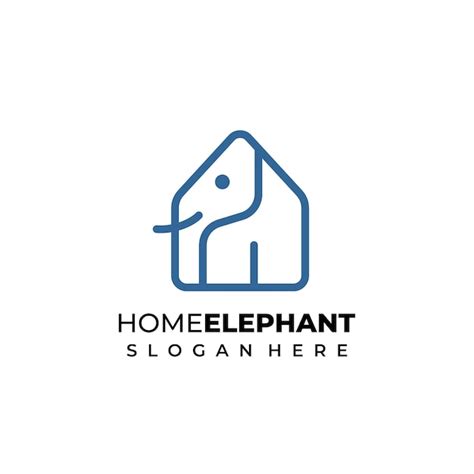 Premium Vector | Elephant house logo vector elephant symbol combination ...