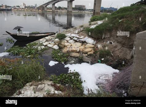 River pollution05-05-2023 dhaka bangladesh shitalakshya river is ...