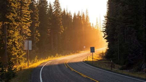 3840x2160 resolution | two road signages, road, sunset, landscape ...