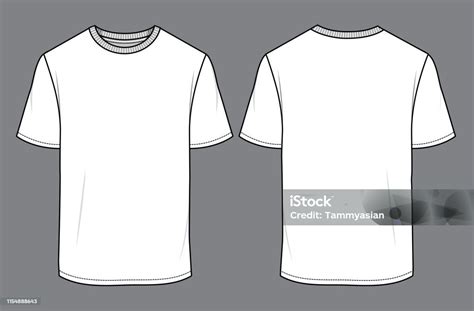 Mens White Tshirt Mock Up 01 Stock Illustration - Download Image Now - T-Shirt, Model - Object ...