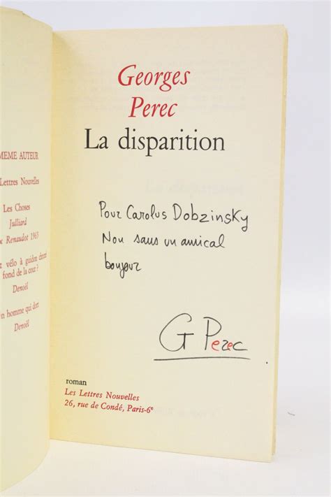 PEREC : La disparition - Signed book, First edition - Edition-Originale.com