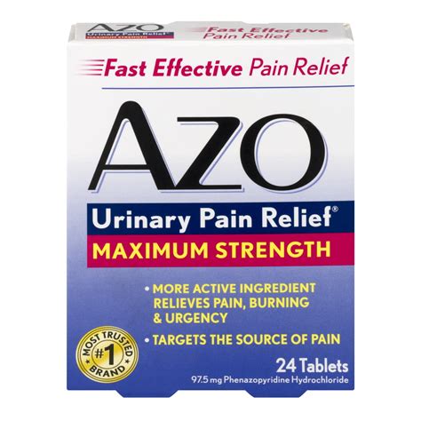 AZO Maximum Strength Urinary Pain Relief, UTI Pain Reliever, 24 ct - Walmart.com - Walmart.com