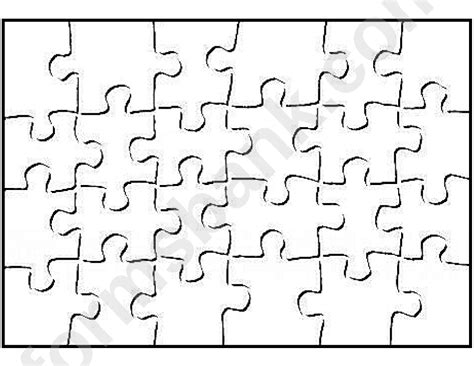 24 Piece Jigsaw Puzzle Template printable pdf download