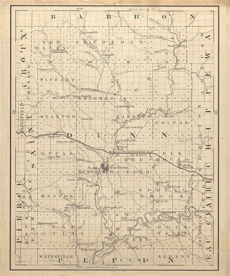 1880 Map of Dunn County Wisconsin | Etsy