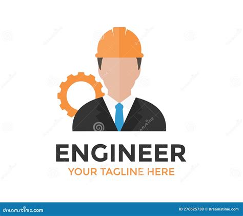 Hard Working Professional Industrial Man Engineer Logo Design. Person Profile, Avatar Symbol ...